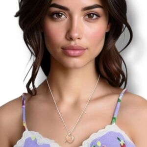 Fine Italian Sterling Silver Chain with Heart and Wing Pendants